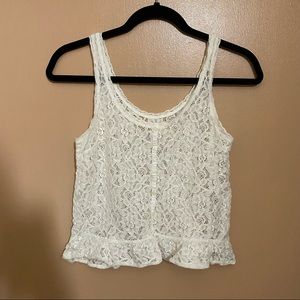White Hollister Lace Top